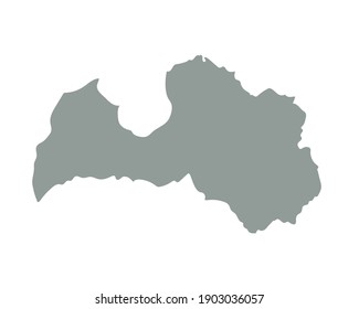 Latvia Blank Map Silhouette High Detailed Stock Vector (Royalty Free ...