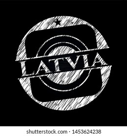 Latvia chalk emblem. Vector Illustration. Detailed.