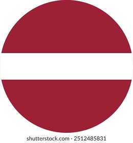 Latvia circular flag vector design and illustration , National flag of Latvia 