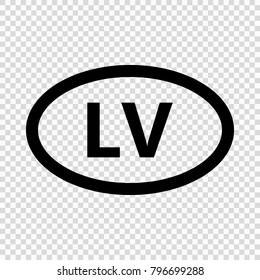 Latvia code symbol. short country name. Domain name