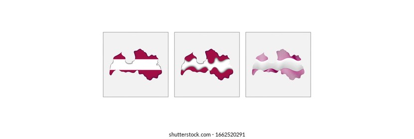 Letonia colorea el mapa y la bandera conceptual. Vector