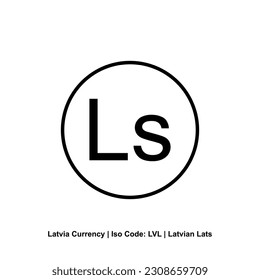 Latvia Currency Symbol (Version 2), Latvian Lats Icon, LVL Sign. Vector Illustration