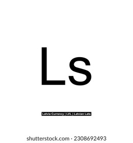 Latvia Currency Symbol (Version 2), Latvian Lats Icon, LVL Sign. Vector Illustration