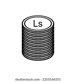 Latvia Currency Symbol (Version 2), Latvian Lats Icon, LVL Sign. Vector Illustration