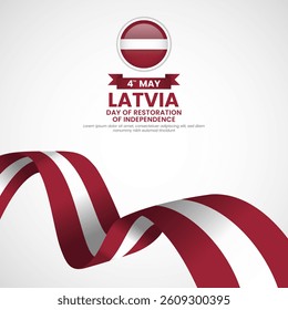 Latvia day of Restoration of Independence Celebration Square Banner Background with blank space area