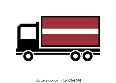 latvia delivery truck on a white background