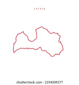 Latvia Editable Outline Map Latvian Red Stock Vector Royalty Free   Latvia Editable Outline Map Latvian 260nw 2194509277 