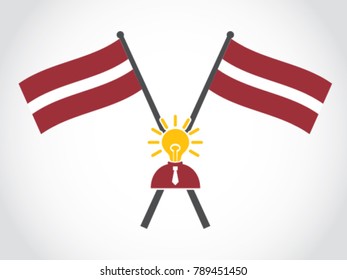 Latvia Emblem Bright Idea People Businessman