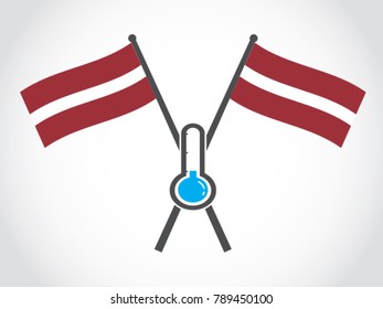 Latvia Emblem Cold Temperature