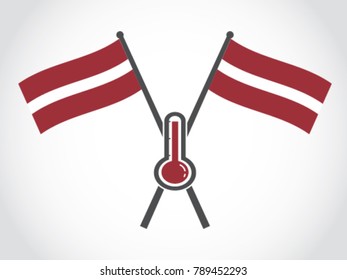 Latvia Emblem Hot Temperature