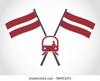 Latvia Emblem Train