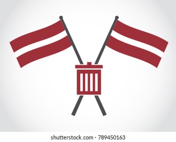 Latvia Emblem Trash