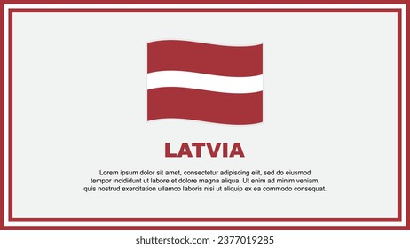 Plantilla de diseño de fondo de resumen de bandera de Letonia. Cartel del Día de la Independencia de Letonia Ilustración de vectores de medios sociales. Banner de Letonia