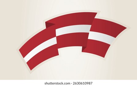 Latvia Flag in Abstract Ribbon Shape, National Symbol of the Latvia. This vector is ideal for use in national events, Independence Day, international sports competitions.
