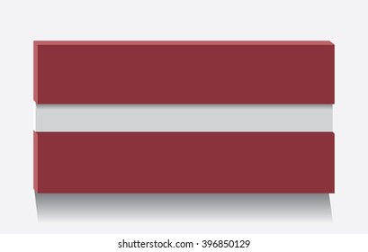 Latvia flag as art object.Vector illustration.