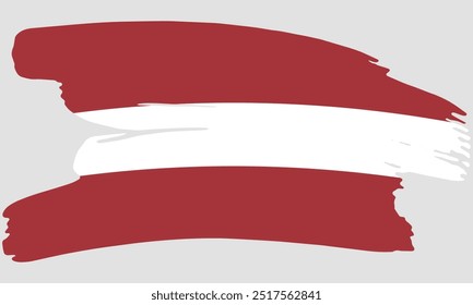 Latvia flag brush paint texture. Grunge Latvia flag. Latvian emblem brush concept