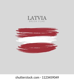 Latvia Flag Brush Stroke - Vector watercolor painting
