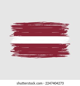 Ilustración del vector del pincel de bandera de Letonia