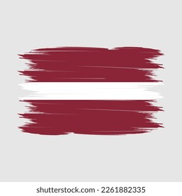 Ilustración del vector del pincel de bandera de Letonia