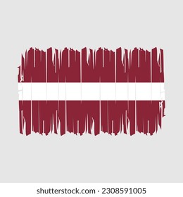 Latvia Flag Brush Vector Illustration