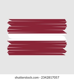 Latvia Flag Brush Vector Illustration