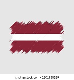 Latvia Flag Brush Vector. National Flag