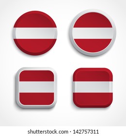 Latvia flag buttons, vector illustration