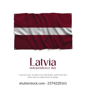 Latvia Flag, Celebrating Independence Day. Abstract waving flag on white background Country Flag.