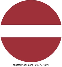 Latvia flag in circle shape isolated  on png or transparent  background,Symbol of Latvia , template for banner,card,advertising, magazine, and business matching country poster, vector 