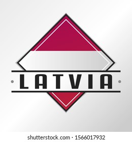 Latvia Flag Emblema. Vector Design National. Illustration Country Symbol. Insignia Banner Logo.