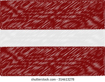 latvia flag embroidered zigzag
