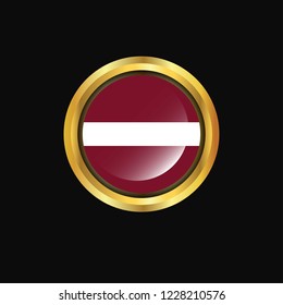Latvia flag Golden button