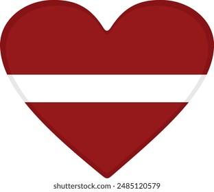  Latvia flag heart shaped. vector