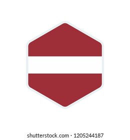 Latvia flag. Latvia hexagon flag