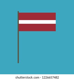 Latvia flag icon in flat design. Independence day or National day holiday concept.