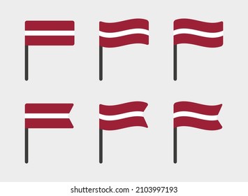 Latvia flag icons set, symbols of the flag of Latvia