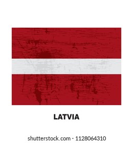 Latvia flag isolated on white background. Republic of Latvia national symbol. Vector flat design collection.