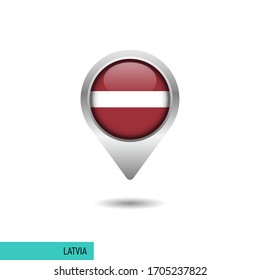 Latvia flag map pin vector design template