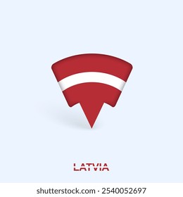 Latvia Flag Map Pointer Design with Shadow. Vector illustrator.