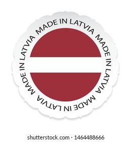 Latvia Flag .Latvia national official colors, Made in Latvia a white background.Vector