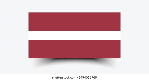 Latvia flag. Flag of Latvia. The official ratio. Flag icon. Standard color. Standard size. A rectangular flag. Computer illustration. Digital illustration. Vector illustration.