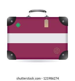 Latvia flag on bag