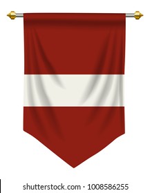 Latvia flag or pennant isolated on white