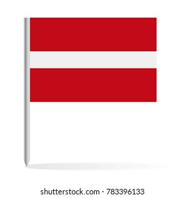 Latvia Flag Pin Vector Icon - Illustration
