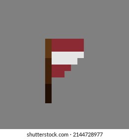 Latvia flag pixel art. Vector illustration.