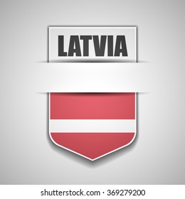 Latvia flag shield