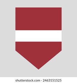 Bandera de Letonia en forma de escudo