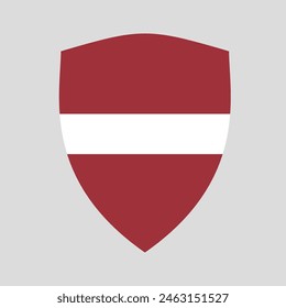 Latvia Flag in Shield Shape Frame