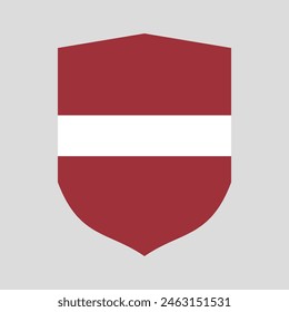 Bandera de Letonia en forma de escudo