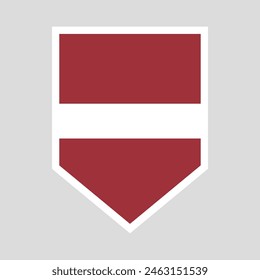 Bandera de Letonia en forma de escudo